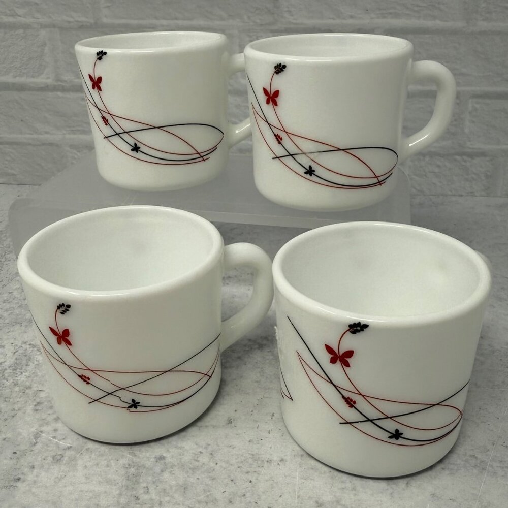 Cello Opalware Dazzle Stella Small Lush Fiesta‎ Cups For Tea, Coffee, Espresso